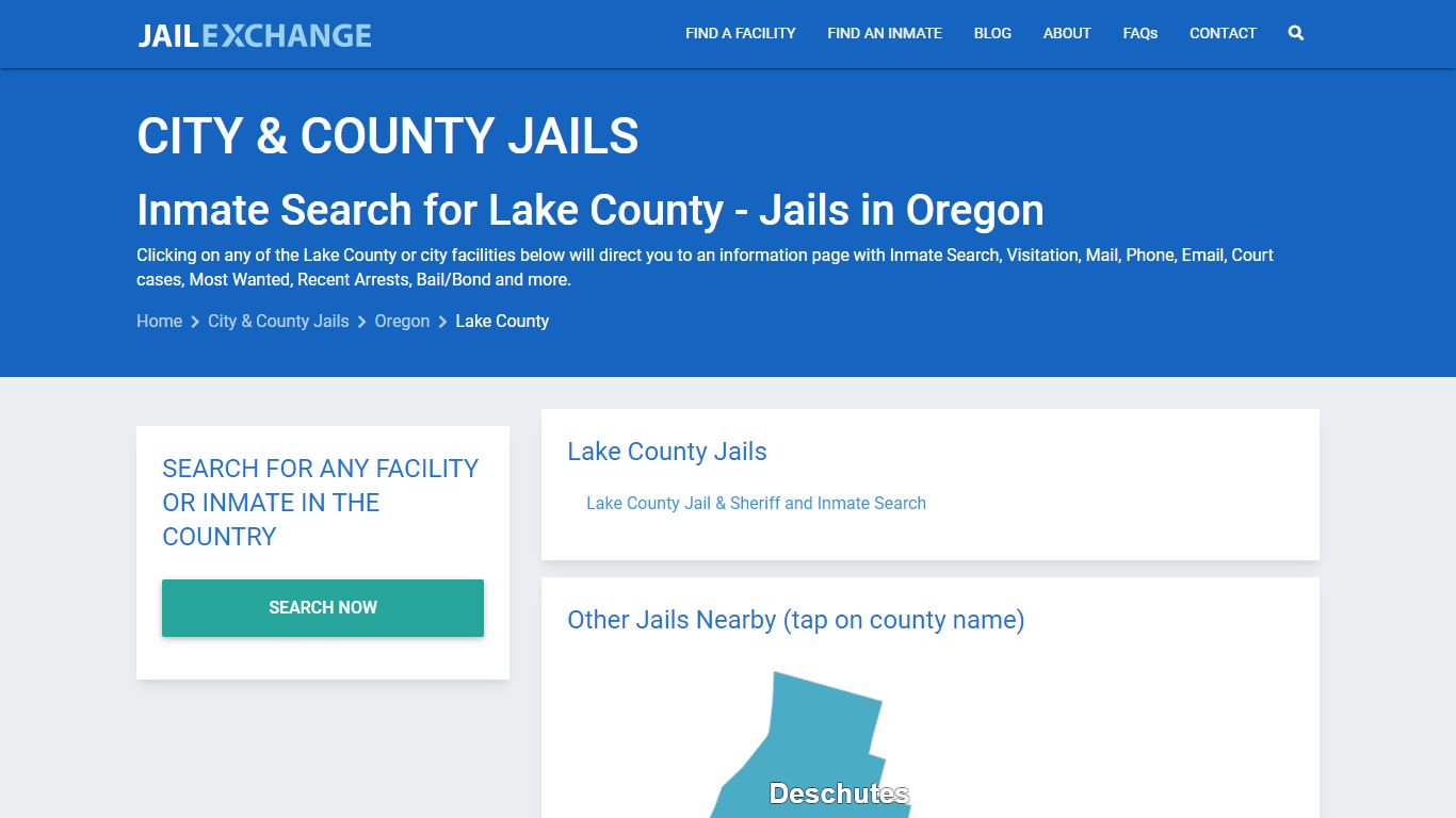 Inmate Search for Lake County | Jails in Oregon - Jail Exchange